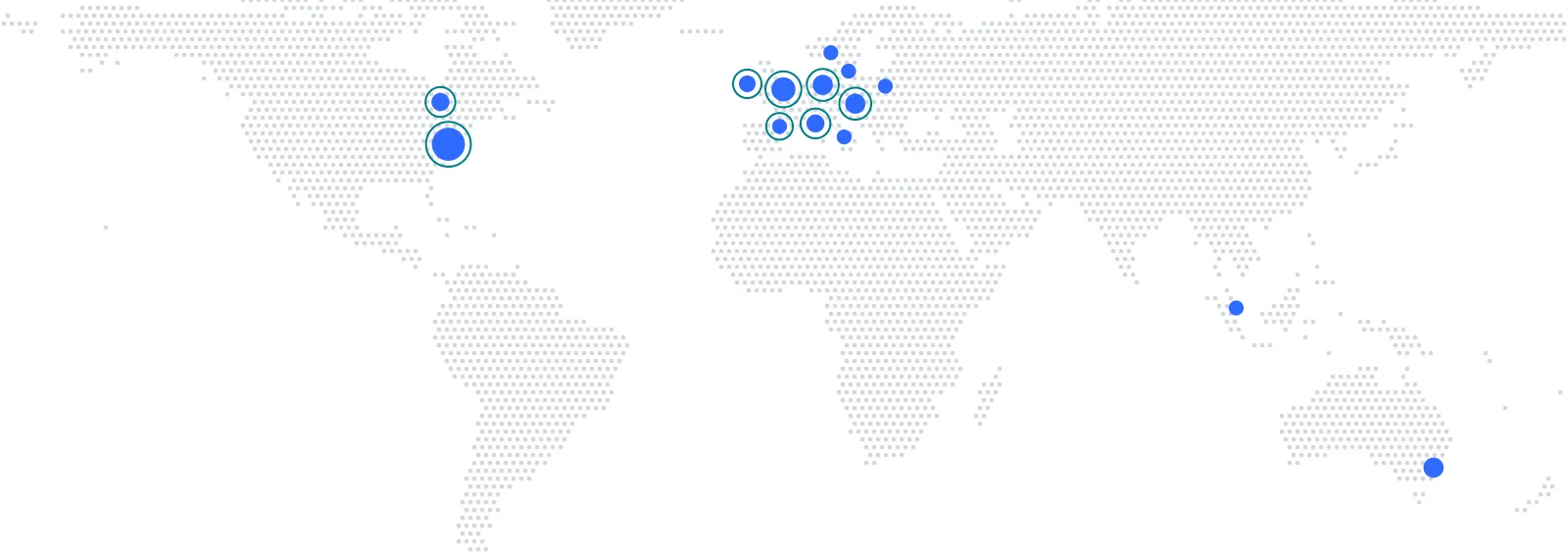 Dot-matrix world map with current programme signals for 14 country funder jurisdictions. European Union and Global records are listed separately.